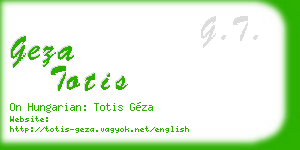 geza totis business card
